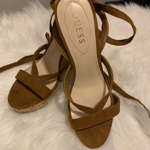Guess Tan Treacy Wrap up Sandals